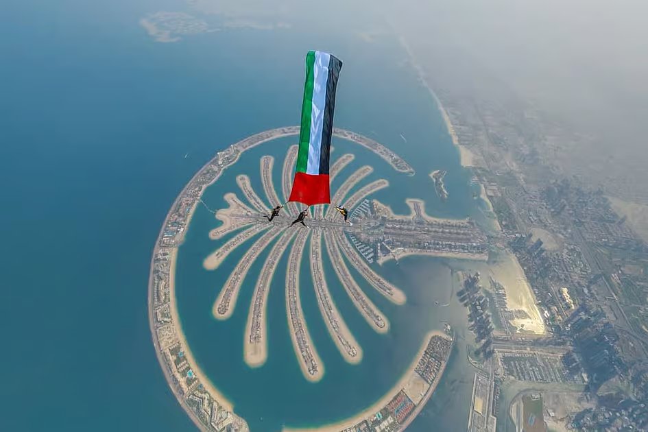 UAE flag soars over Palm as Skydive Dubai reopens with special resident offer