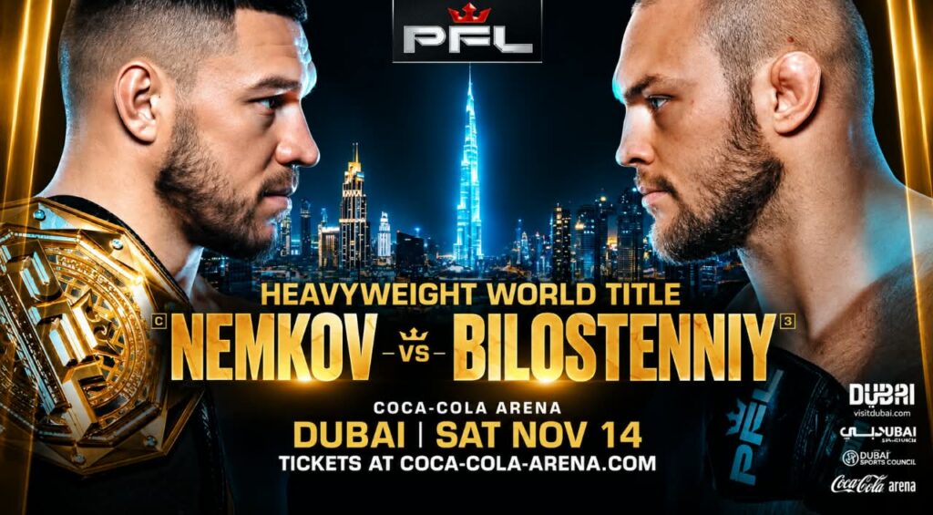 Nemkov to defend PFL heavyweight world title against Bilostenniy in Dubai